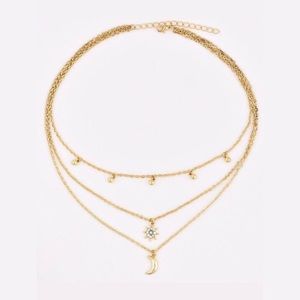 Moon & Star Layered Necklace